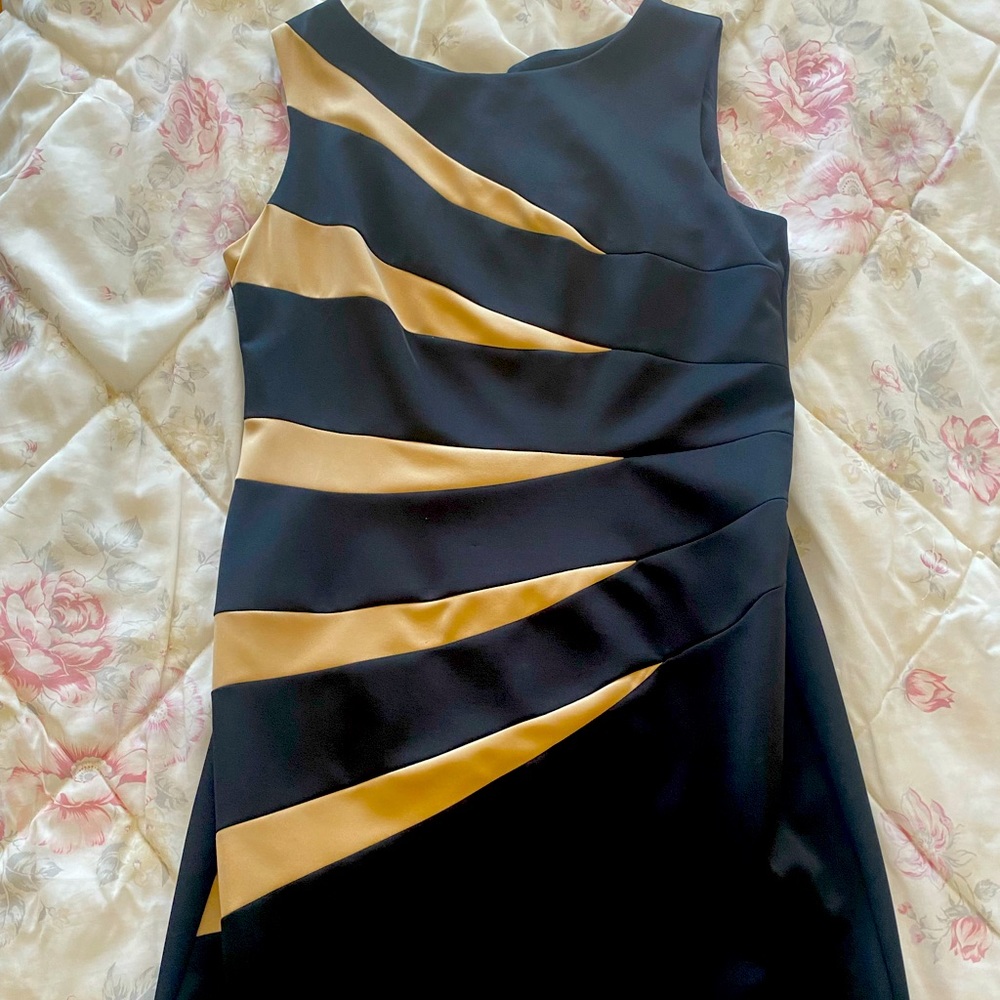 Elegant black and beige dress